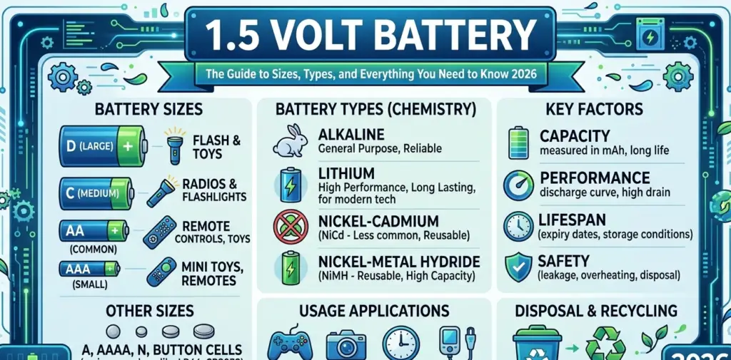 1.5 Volt Battery — Complete Guide to Sizes, Types and Uses (2025)