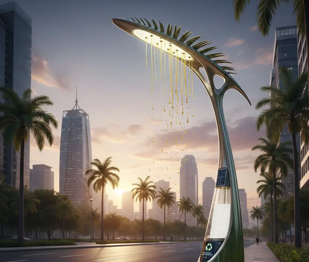 self cleaning street light palm oil