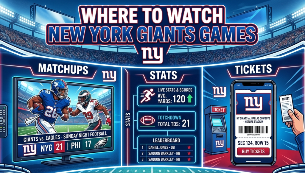 Where to Watch New York Giants Games – Matchups, Stats & Tickets
